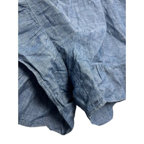 J. Crew Ruffle Shorts Cotton Size 8 Denim Pockets Blue Women’s - Picture 7 of 10